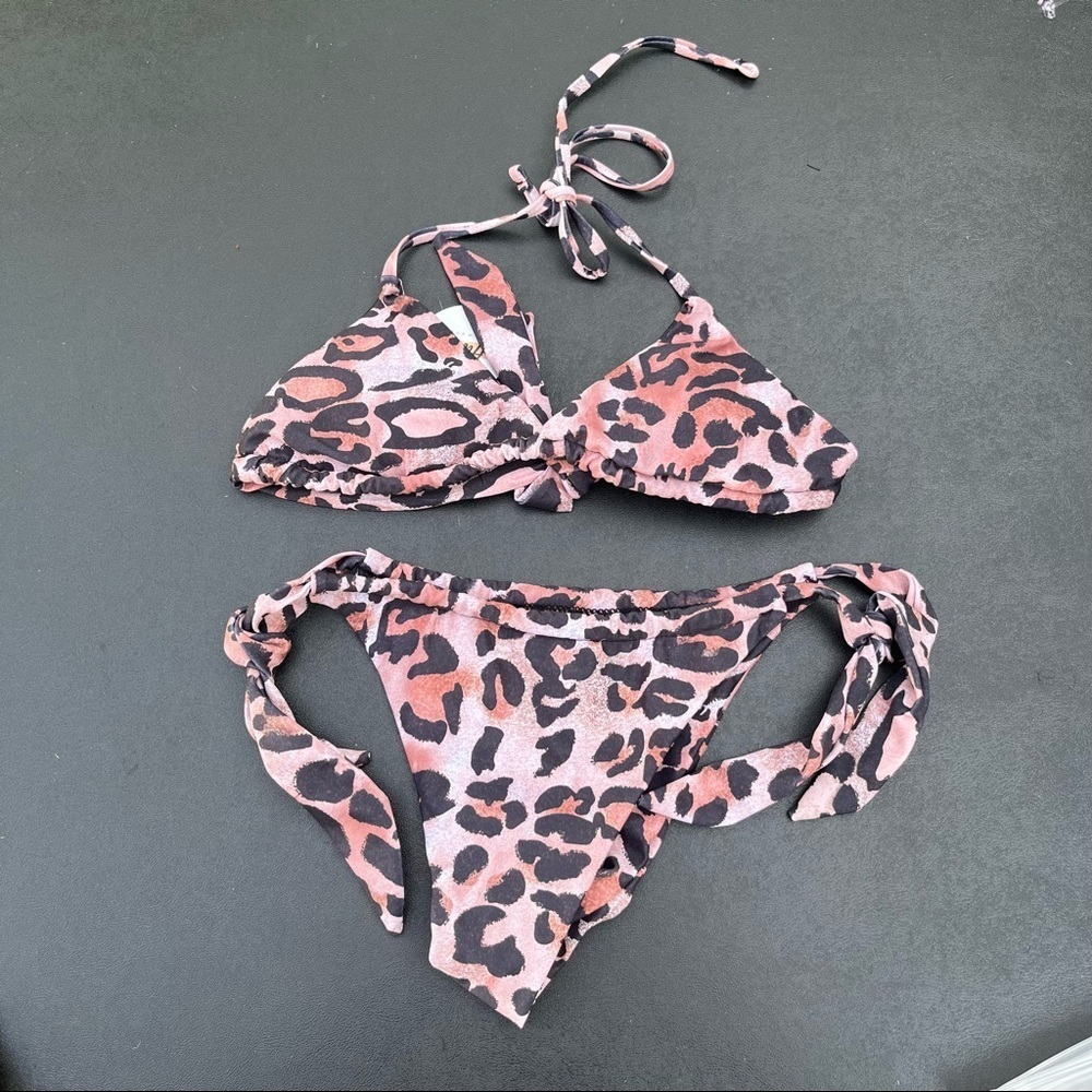 Haute Swimwear  Bikini Size Small Cheetah Print